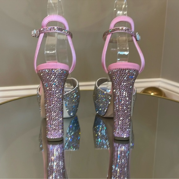 Jimmy Choo Sacaria 120 Crystal Embellished Platform Heeled Sandals size 37 - Picture 7 of 17